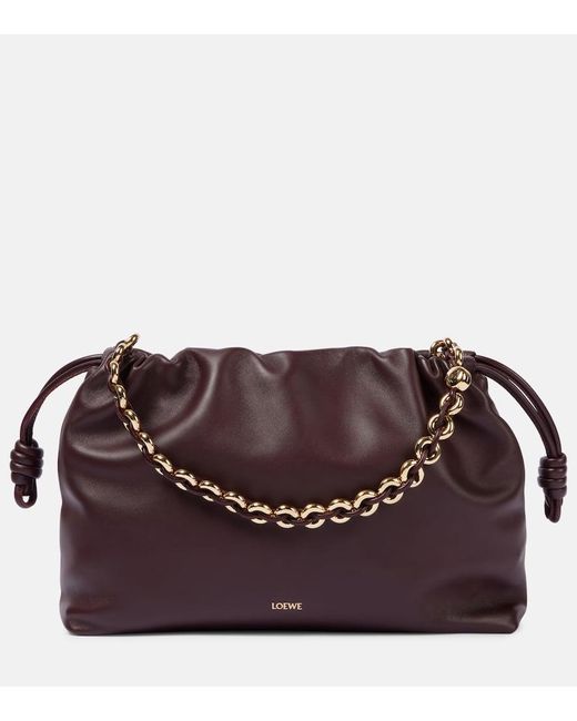 Loewe Purple Clutch Flamenco Large Aus Leder