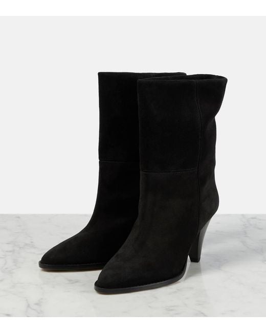 Isabel Marant Black Ankle Boots Rouxa Aus Veloursleder