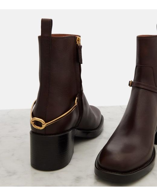 Chloé Brown Dakota 60 Leather Ankle Boots