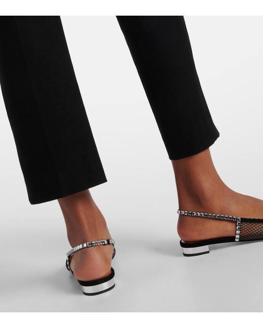Aquazzura Brown Forbidden Love Mesh And Suede Slingback Flats