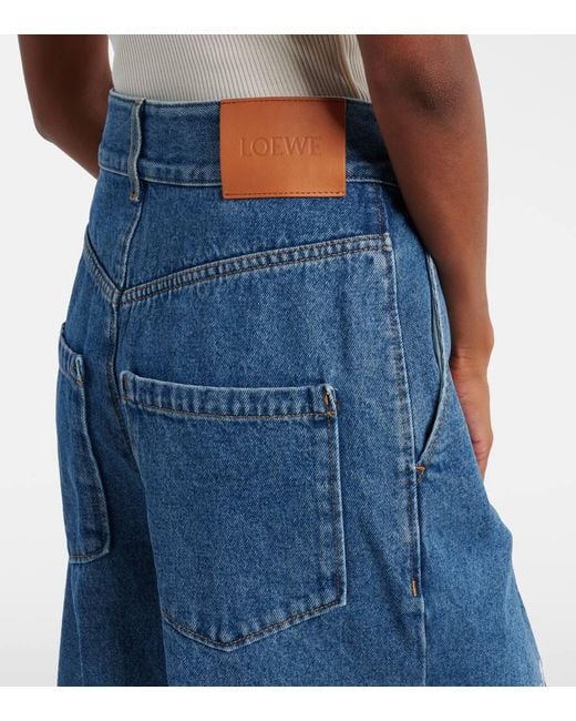 Loewe Blue Denim Anagram Shorts