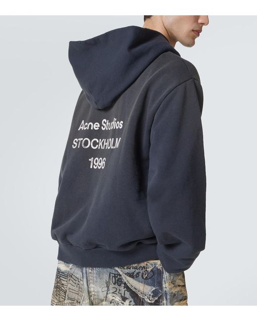 Sudadera En Mezcla De Algodon Con Logo Acne de hombre de color Blue
