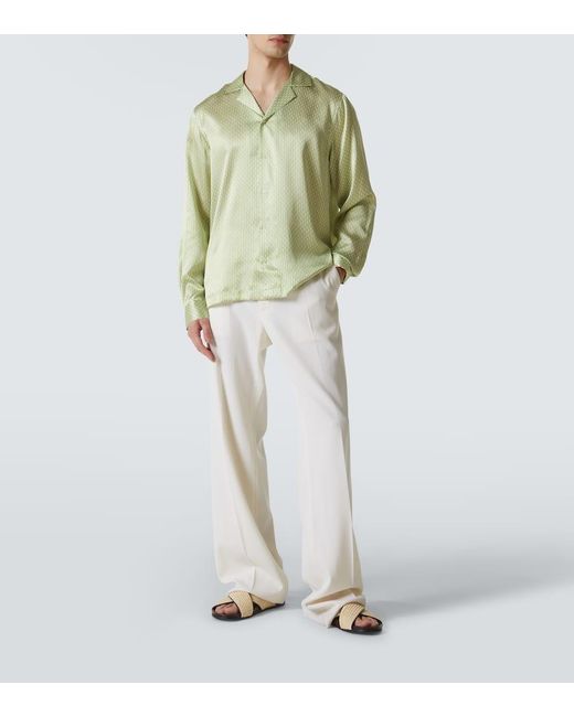 Frescobol Carioca Bedrucktes Hemd Safra Aus Seide in Green für Herren