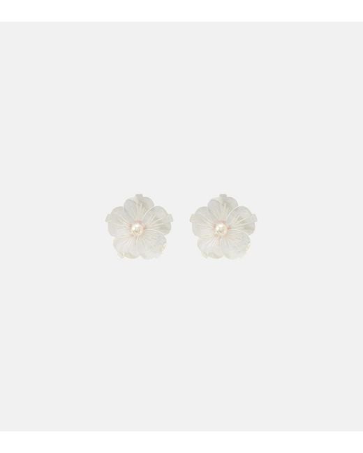 Jennifer Behr White Zia Faux-Pearl Earrings