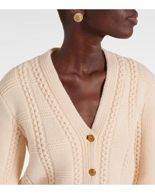 Valentino Natural Virgin Wool Cardigan