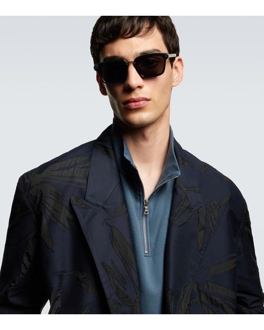 Fendi Gray Sky Rectangular Sunglasses for men