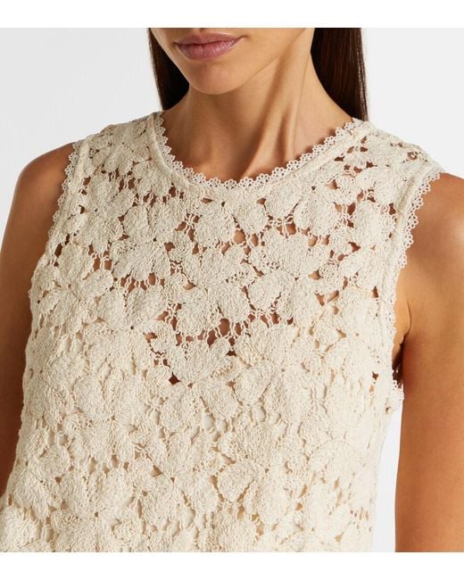 Velvet Natural Simona Cotton-Blend Guipure Lace Top