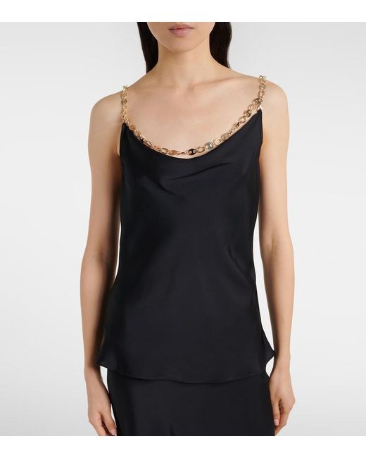 Top Con Cadena Rabanne de color Black