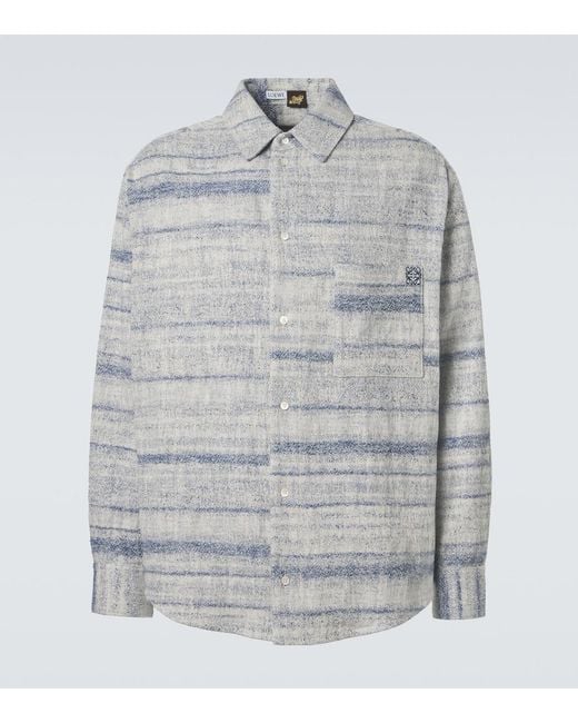 Loewe Gray Paula's Ibiza Denim Jacquard Shirt for men