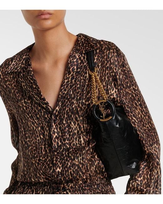 Saint Laurent Black Hortense Small Leather Shoulder Bag