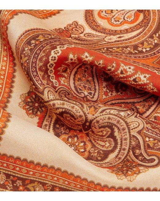 Zimmermann Orange Paisley Silk Scarf