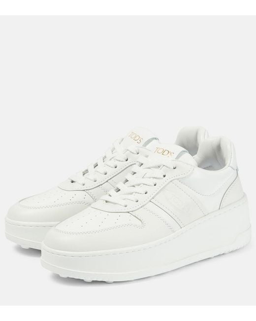 Tod's White Leather Platform Sneakers