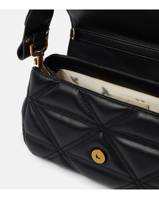 Vivienne Westwood Black Hazel Medium Quilted Leather Shoulder Bag