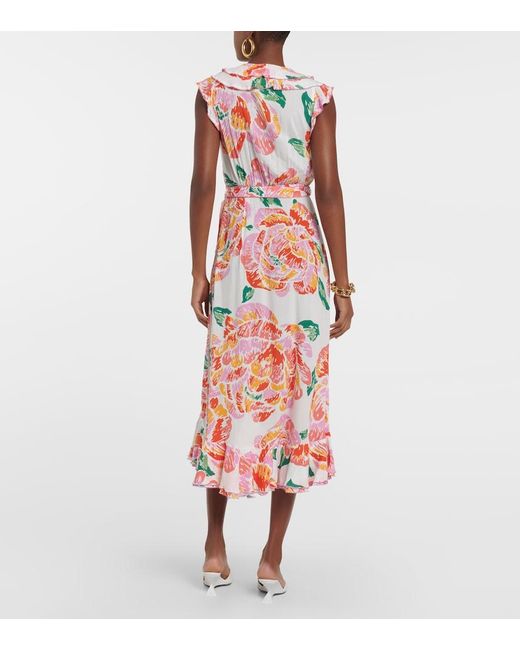 Poupette White Aude Floral Midi Dress