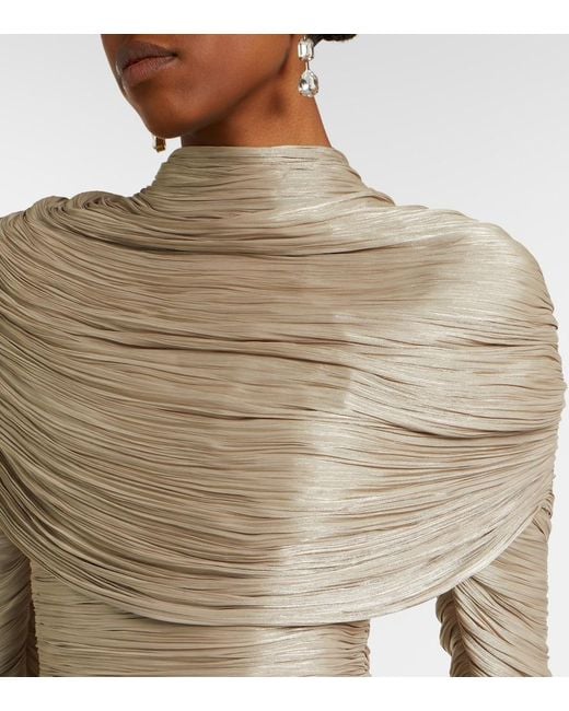 Marmar Halim Natural Ruched Gown