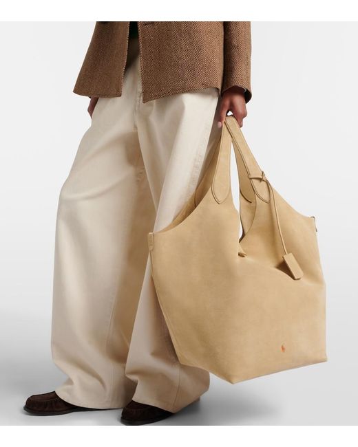 Polo Ralph Lauren Natural Polo Play Large Suede Tote Bag