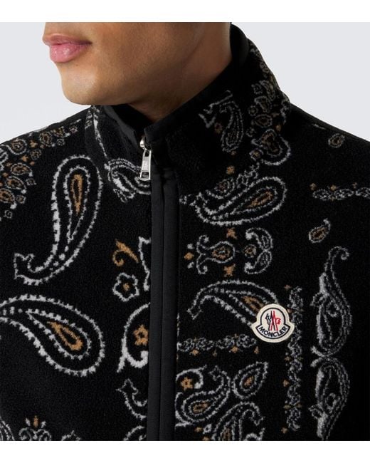 Moncler Black Reversible Paisley Vest for men
