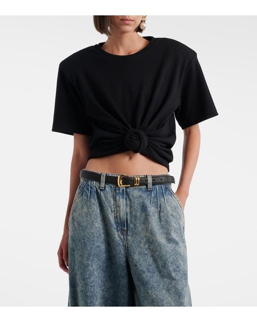 Magda Butrym Black Cotton-Blend Top