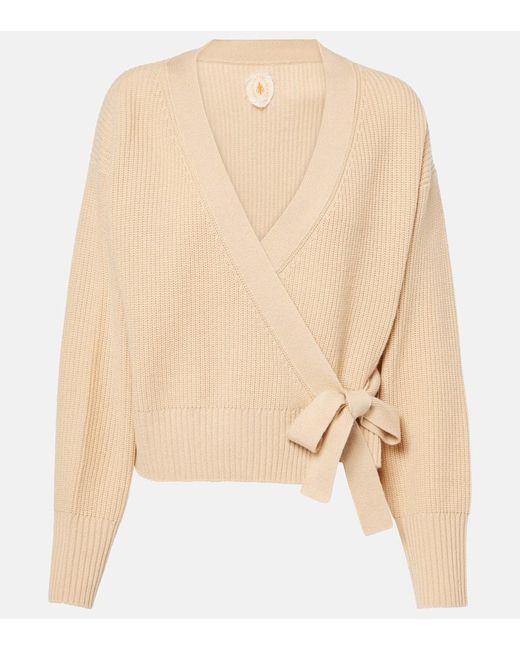 Jardin Des Orangers Natural Wool And Cashmere Wrap Cardigan