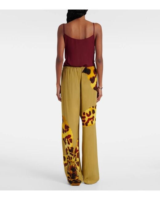 Dries Van Noten Yellow Weite Hose