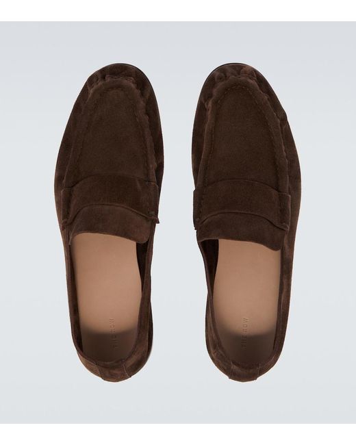 The Row Brown Suede Penny Loafers for men