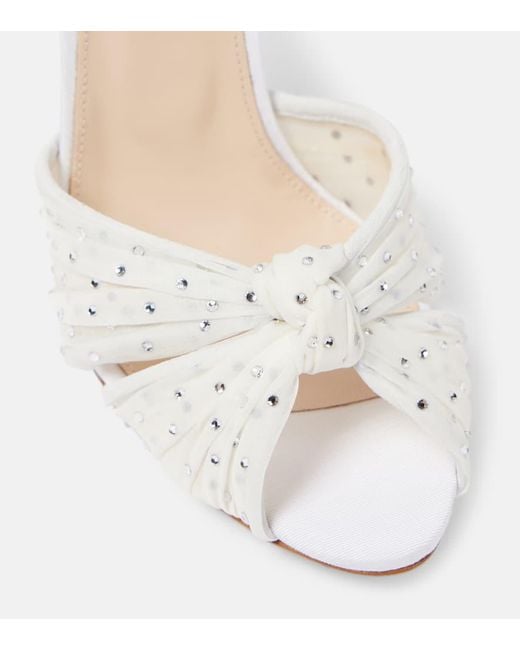 Aquazzura White Verzierte Sandalen Slow Kisses Aus Leder