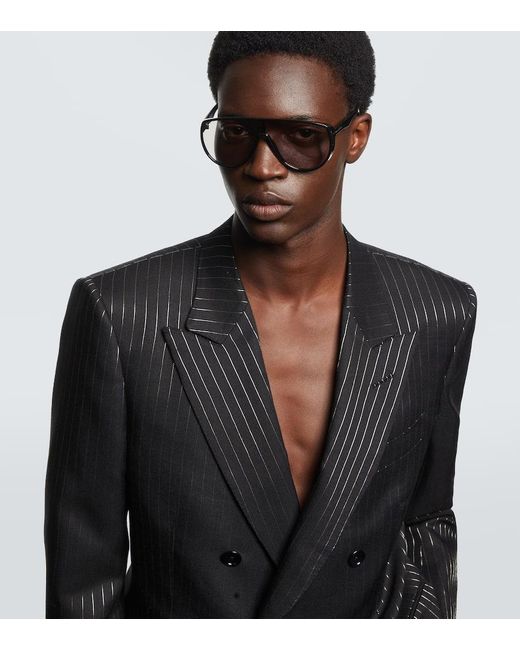 Occhiali Da Sole Aviator Achilles di Tom Ford in Brown da Uomo