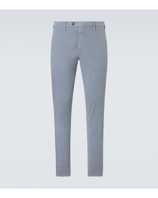 Canali Blue Cotton Chinos for men