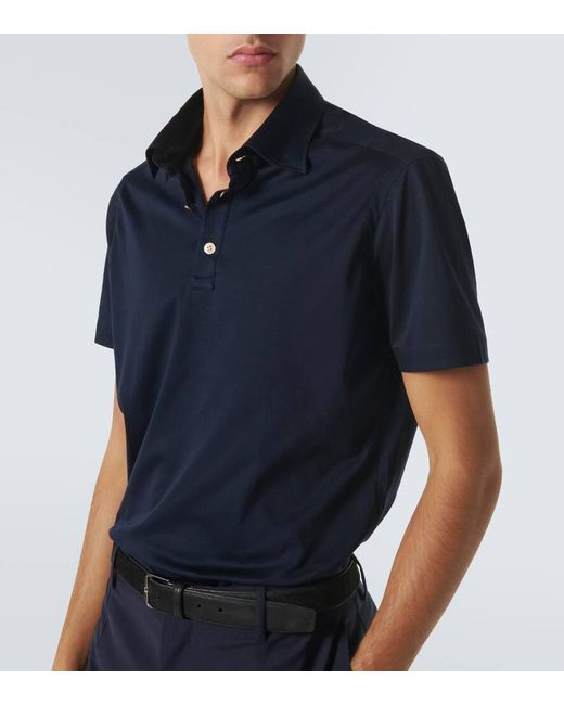 Kiton Polohemd Aus Baumwolle in Blue für Herren