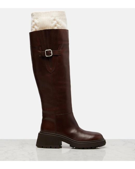 Jimmy Choo Brown Tamsin Leather Knee-High Boots