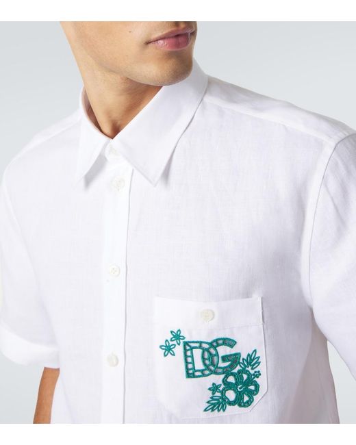 Dolce & Gabbana White Linen Shirt for men