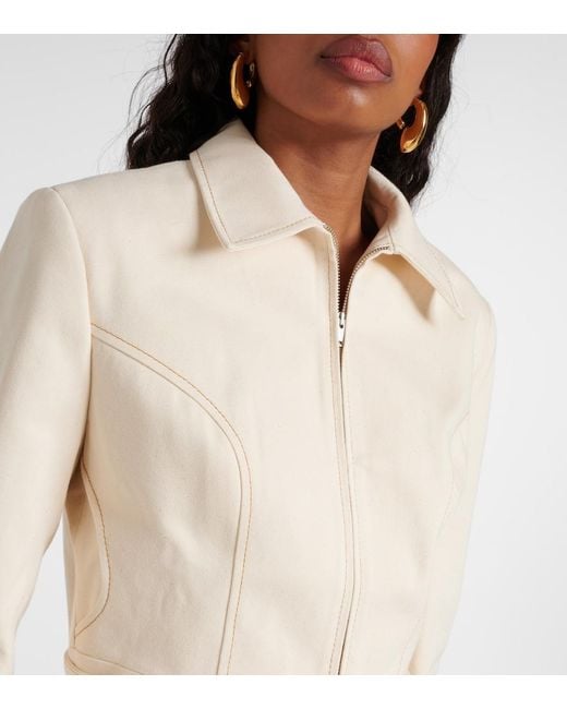 AYA MUSE Natural Tuxis Cropped Denim Jacket
