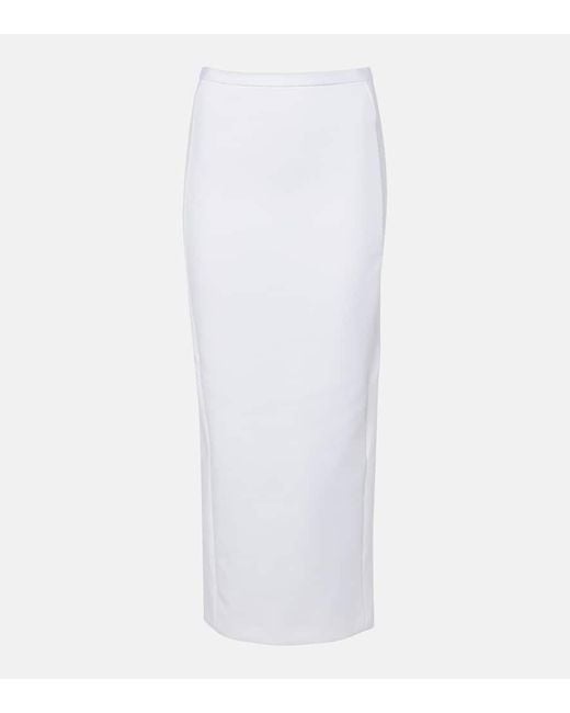 Max Mara White High-Rise-Bleistiftrock Charme Aus Jersey
