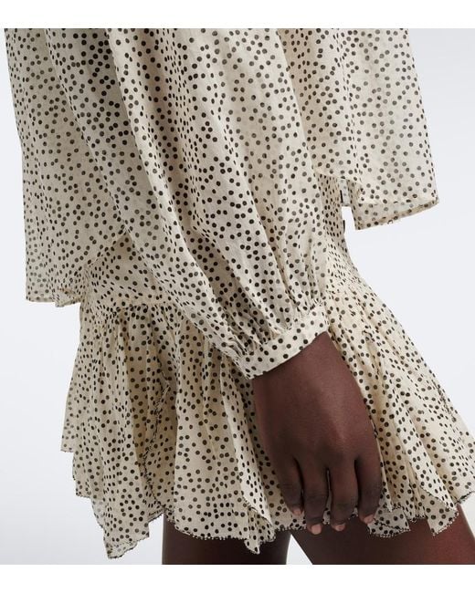 Isabel Marant Gray Doane Polka-Dot Cotton Voile Blouse