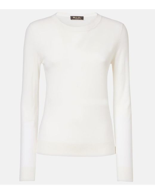 Loro Piana White Piuma Cashmere Sweater