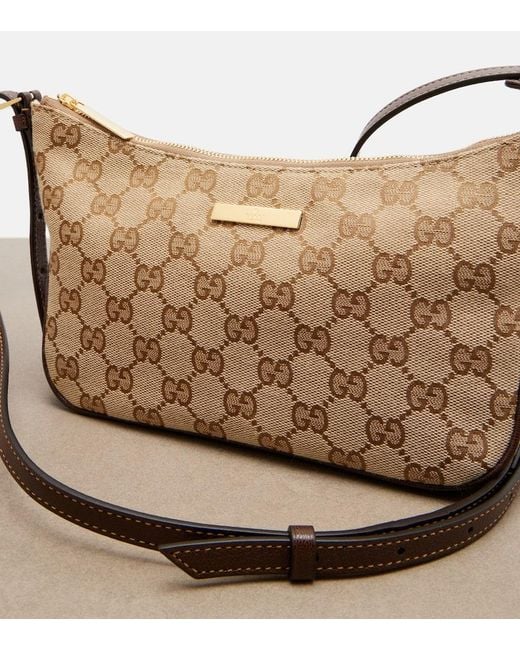 Gucci Brown Lady Lunetta Small Gg Canvas Shoulder Bag
