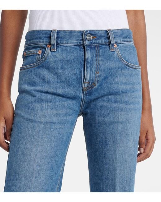 Gucci Blue Faded Flared Jeans
