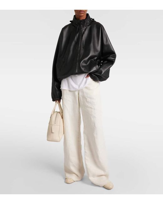 The Row Natural Vasko Leather Slip-On Shoes