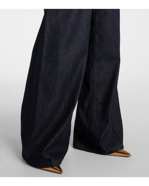 Dolce & Gabbana Blue High-Rise Wide-Leg Jeans