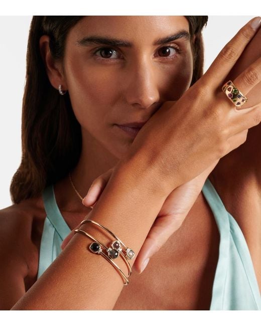 Pomellato White Nudo 18Kt Bangle With Diamonds And Topaz