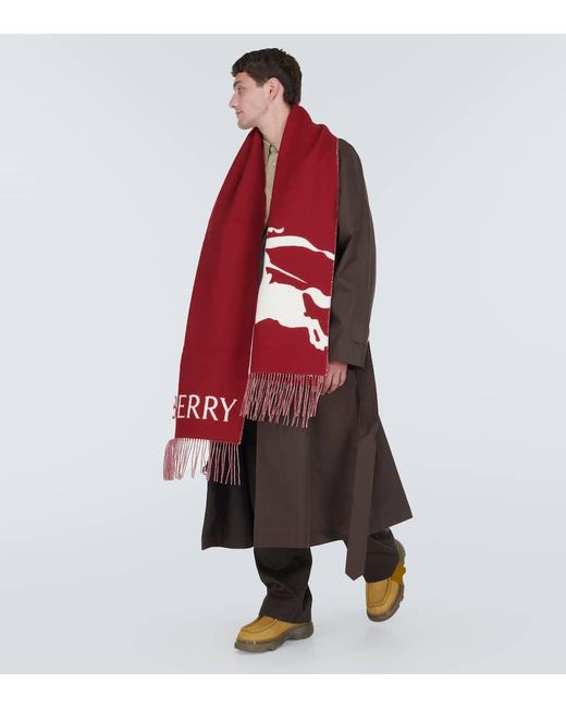 Bufanda de lana y cachemir con EKD Burberry de hombre de color Red