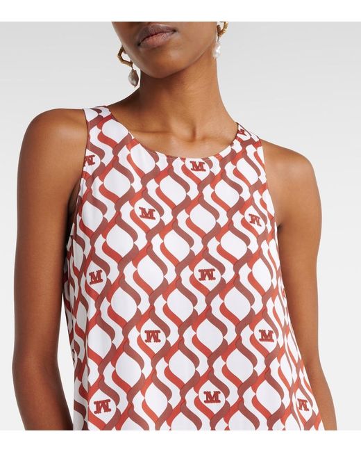 Robe Midi Paste Imprimee Max Mara en coloris Red