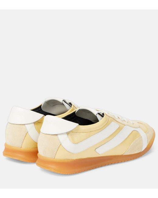 Proenza Schouler Yellow Track Suede-Trimmed Leather Sneakers
