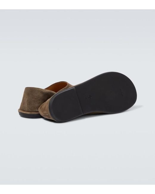 The Row Brown Canal Suede Flats for men