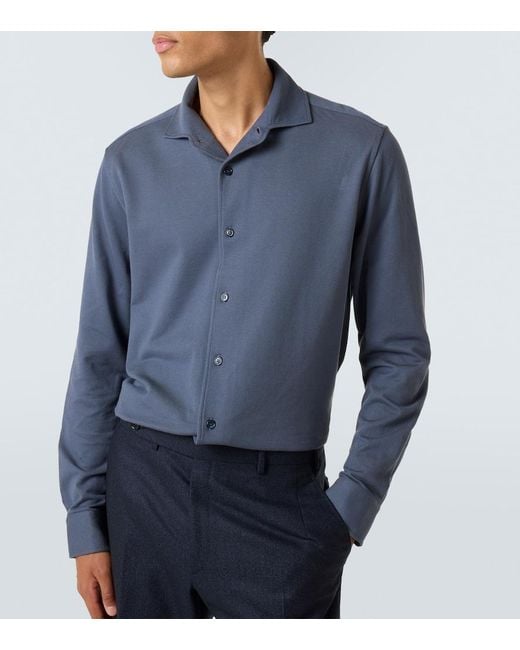 Camisa De Algodon Brioni de hombre de color Blue