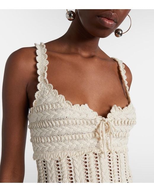 Isabel Marant Natural Neves Crochet Cotton Top