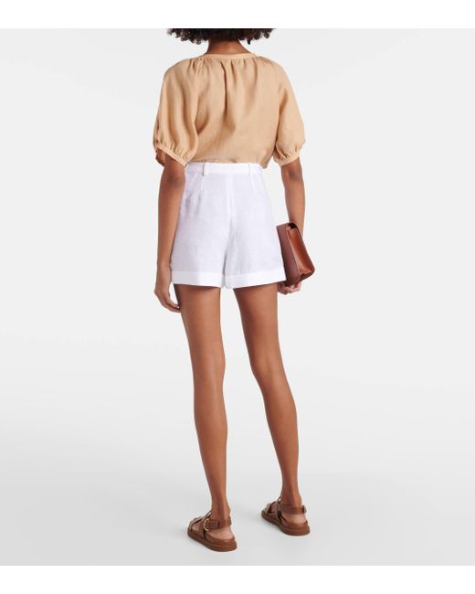 Loro Piana White Linen Shorts