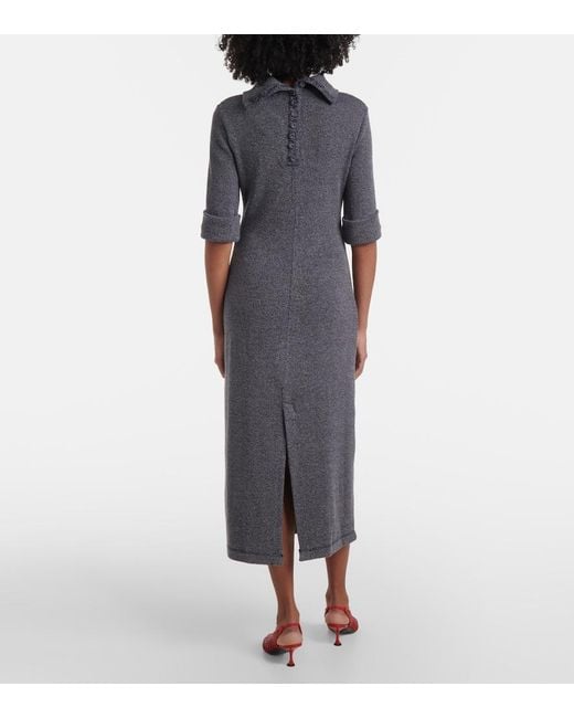 Proenza Schouler Gray Label Cerine Ribbed-Knit Boucle Midi Dress
