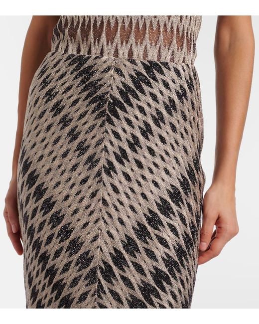 Jupe Longue En Lame Missoni en coloris Gray