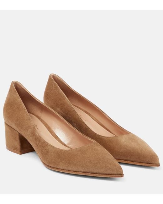 Gianvito Rossi Brown Piper Suede Pumps